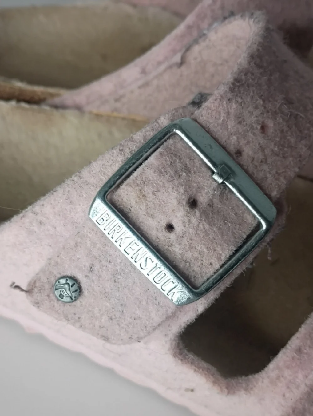 Birkenstock Arizona Pink heathered wool Sandals size 39 Women's size 8 - 8.5